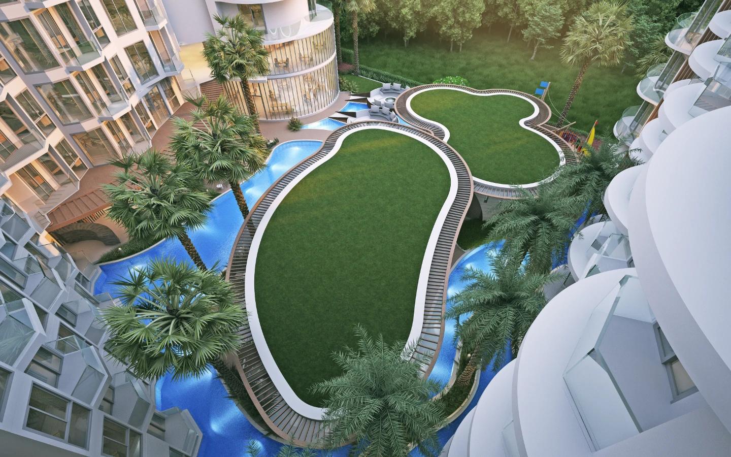 View from Sea View Studio Apartment in Aura Condominium, Chalong