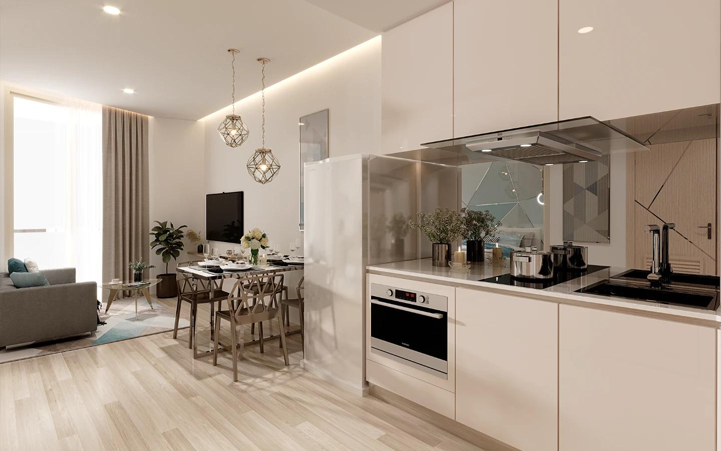 Interior view of One-Bedroom Sea View Apartment in Aura Condominium, Chalong
