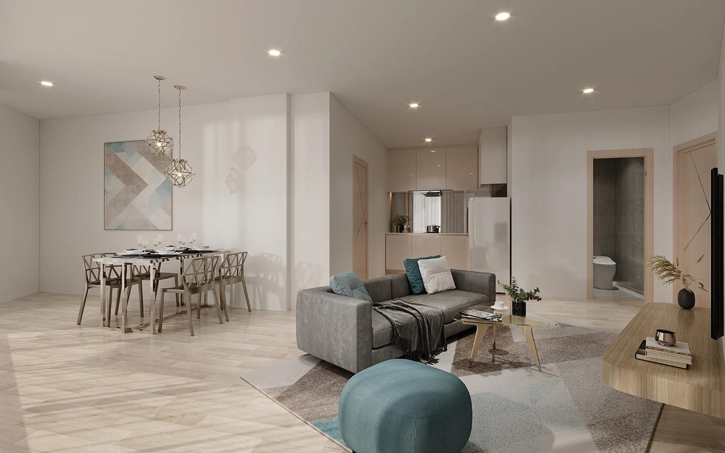 Interior view of One-Bedroom Sea View Apartment in Aura Condominium, Chalong