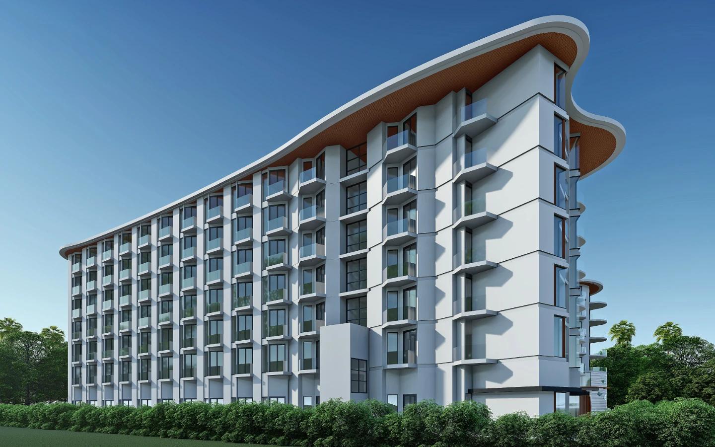 Interior view of Two-Bedroom Apartment with Sea View in Aura Condominium, Chalong