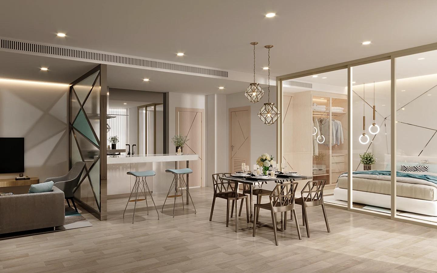 Interior view of 3 Bedroom Sea View Condo for Sale at Aura Condominium Project, Chalong