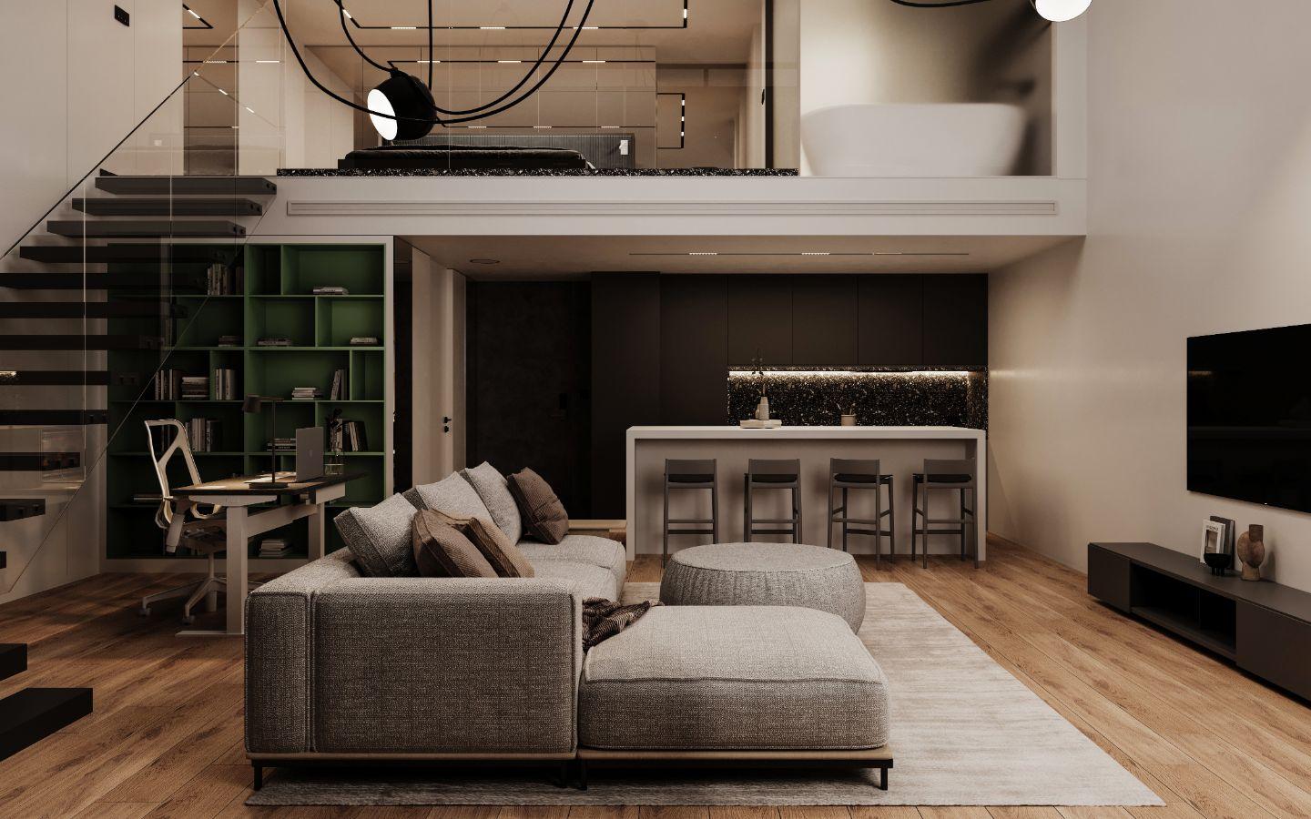 Interior view of 2 Bedroom Duplex Apartment for Sale at Essence Condo by Harmony, Rawai