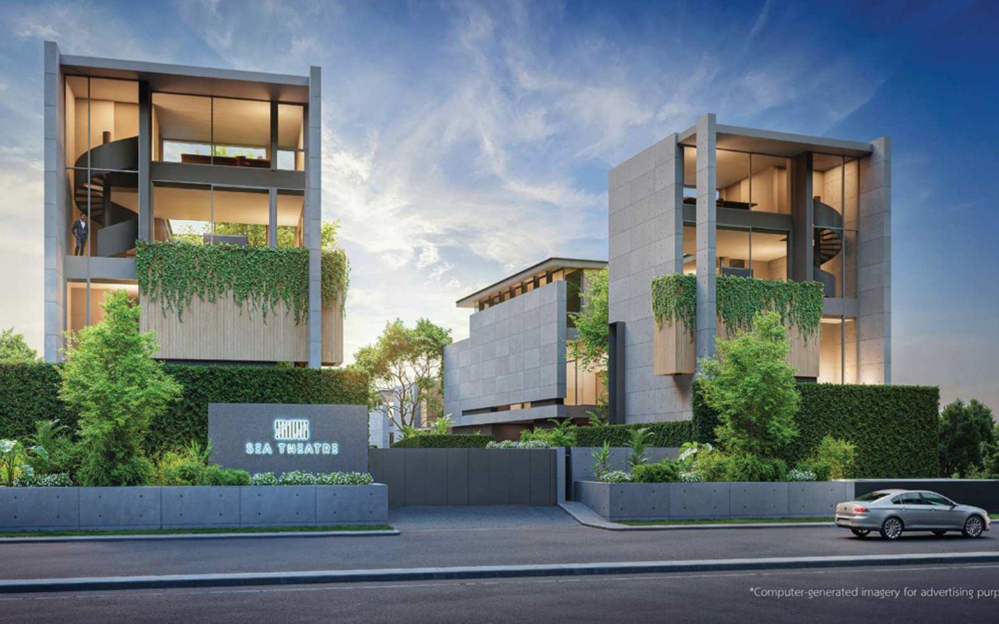 Exterior view of Luxury Beachfront 4 Storey Sea Theatre Villa in Phuket - Amethyst