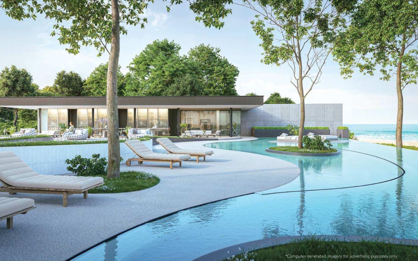 Exterior view of Luxury Beachfront 4 Storey Sea Theatre Villa in Phuket - Amethyst