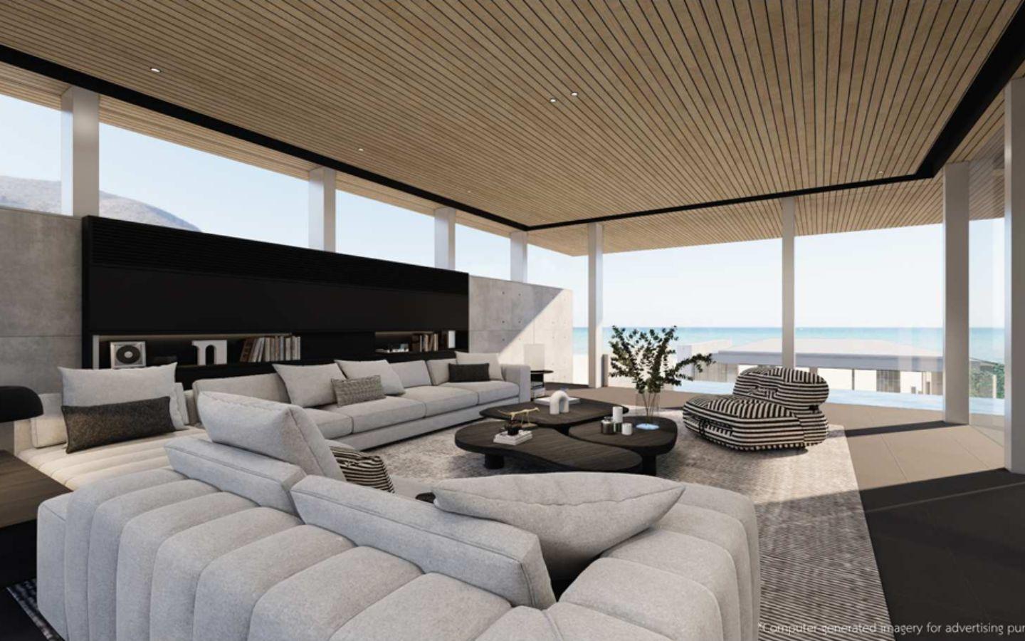 Interior view of Absolute Beachfront 4 Bedroom Luxury Villa Sea Theatre - Emerald