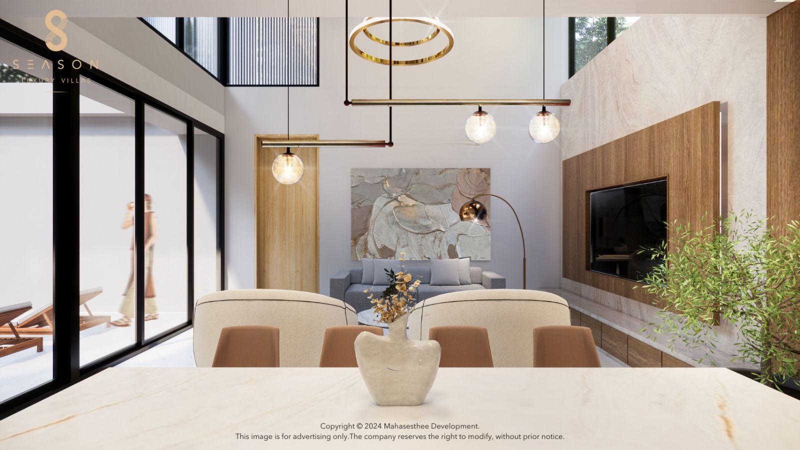 Interior view of 5 Bedroom Private Pool Villa for Sale at 8 Season, Layan