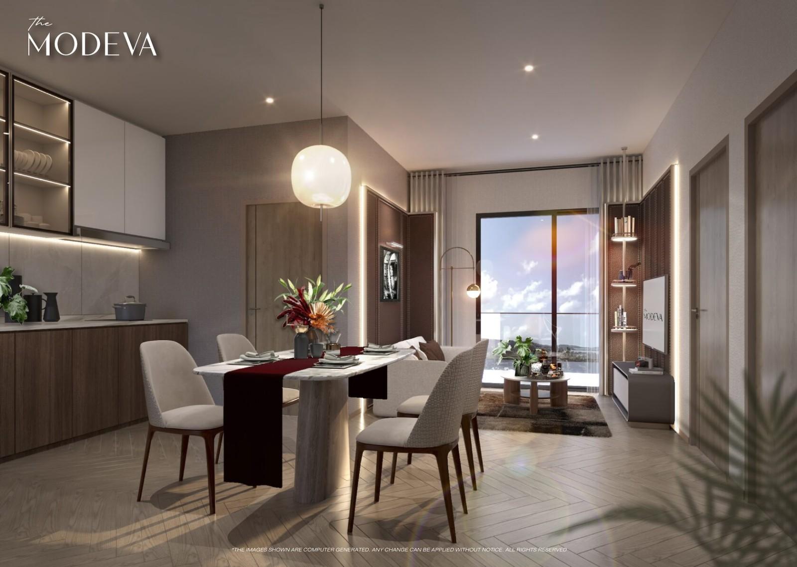 Interior view of Larger 2 Bedroom Condo for Sale at The Title Modeva - Bangtao Beach