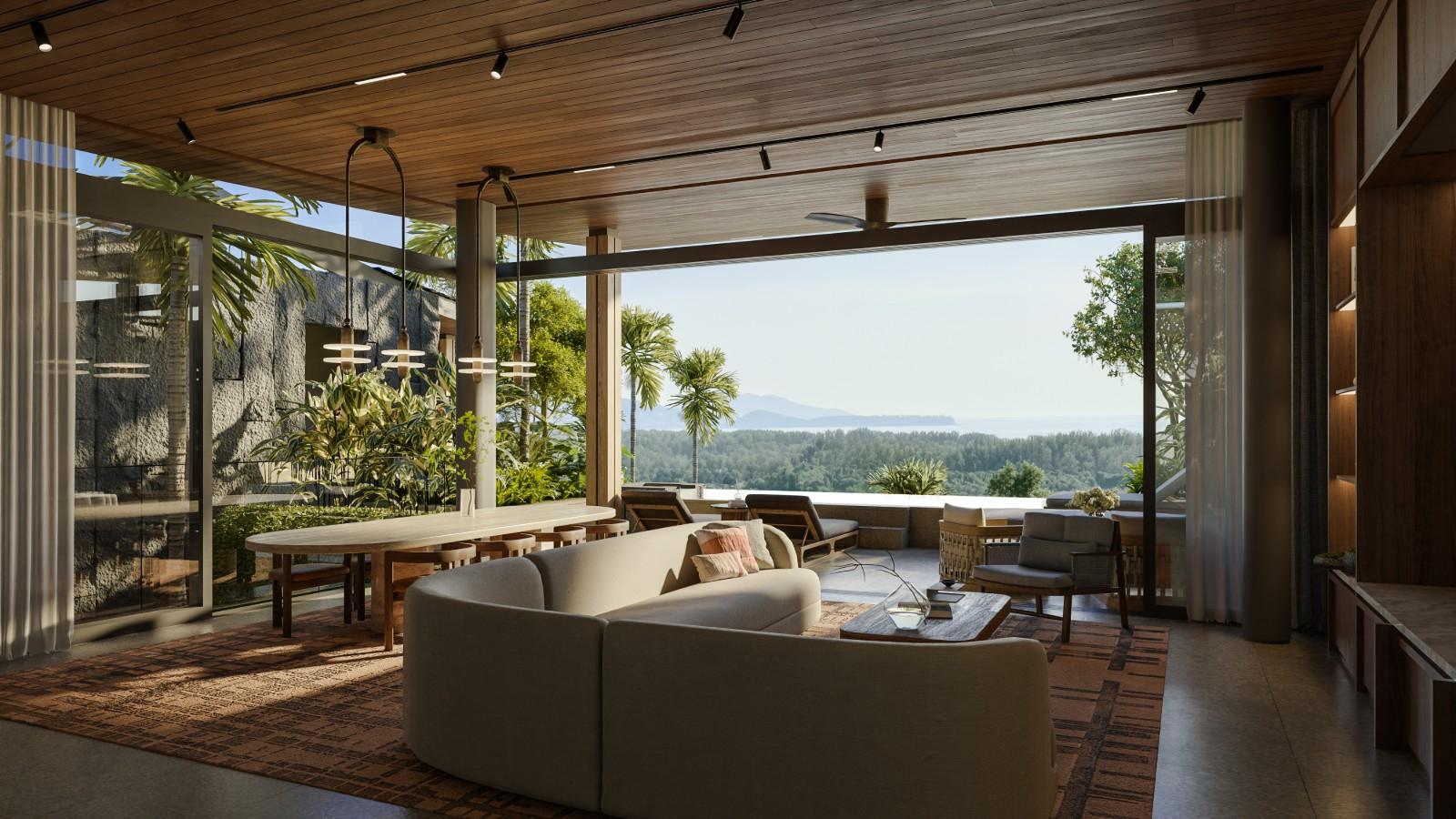 Interior view of 3 Bedroom Ocean View Pool Villas at Pavara Vhana, Layan Beach - Type C