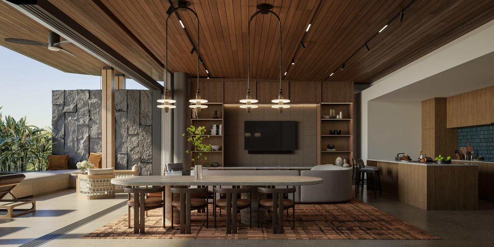 Interior view of 3 Bedroom Ocean View Pool Villas at Pavara Vhana, Layan Beach - Type C