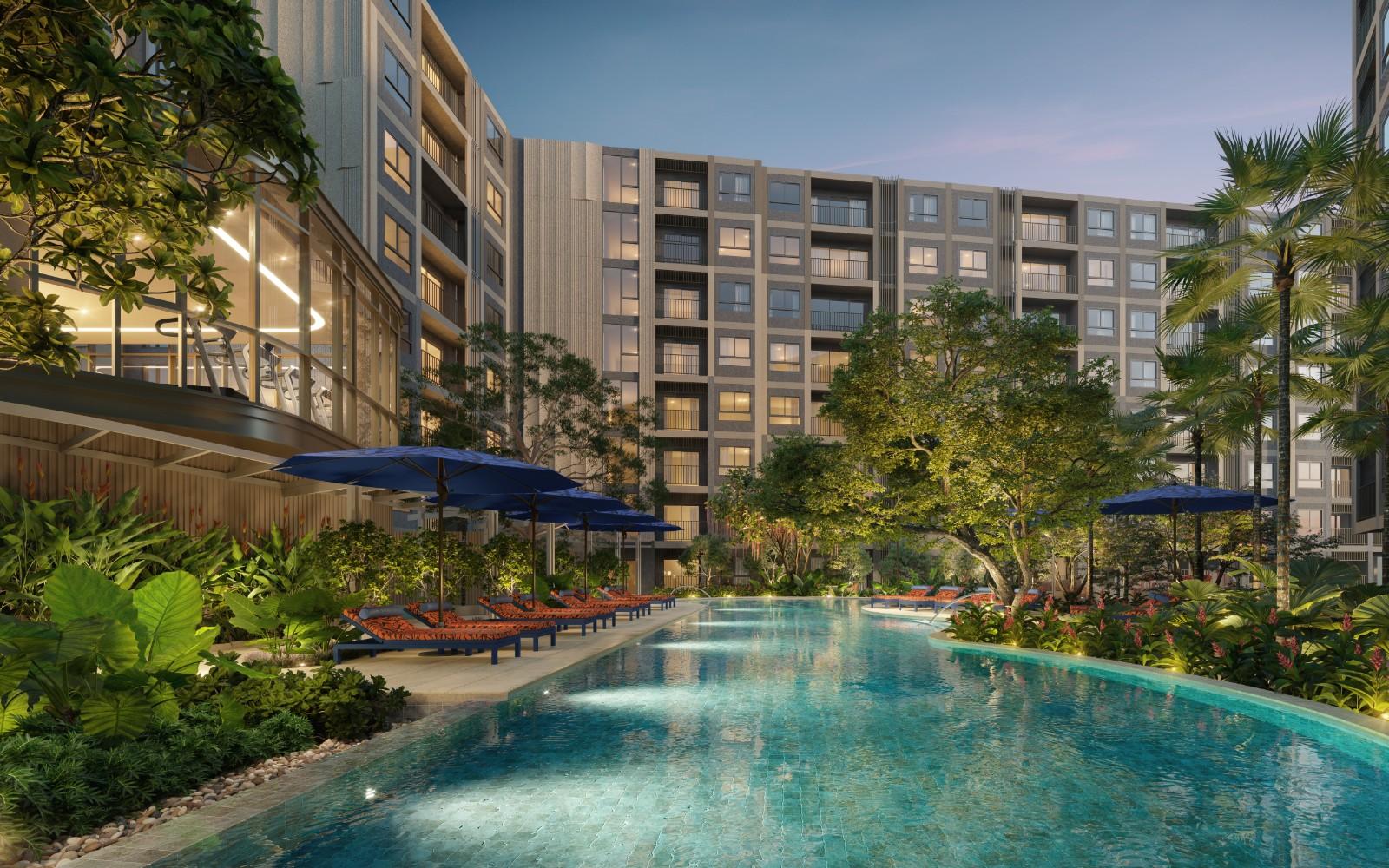 Interior view of Pet Friendly 1 Bedroom Apartment for Sale at The Base Cherngtalay