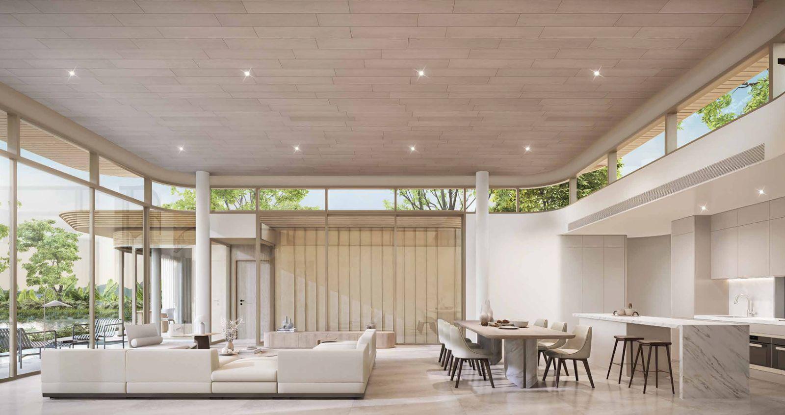 Interior view of 2 Bedroom Lakefront Tri Vananda Nanda Villa in Phuket’s Landmark Wellness Community