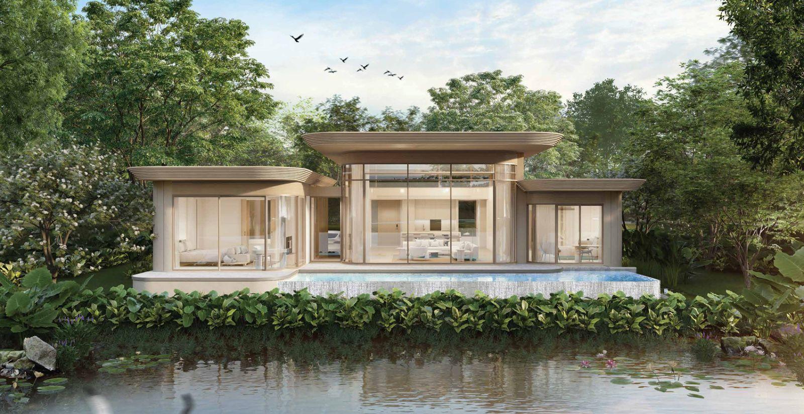 Interior view of 2 Bedroom Lakefront Tri Vananda Nanda Villa in Phuket’s Landmark Wellness Community