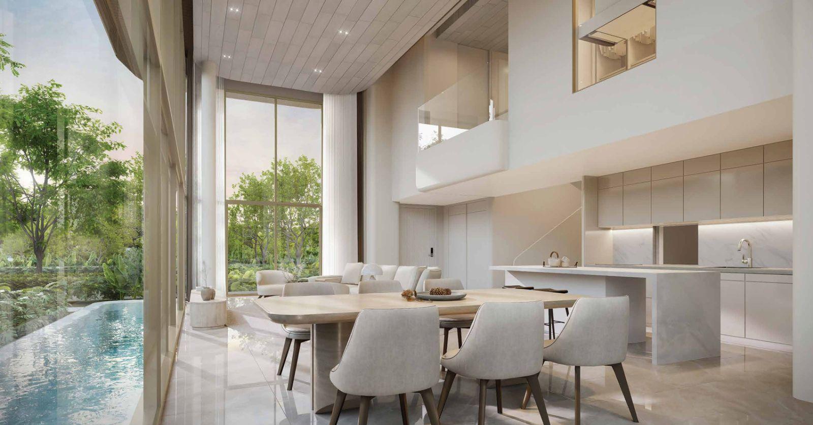 Interior view of Deluxe 2 Bedroom Lakefront Nanda Villa for Sale in Tri Vananda Wellness Community