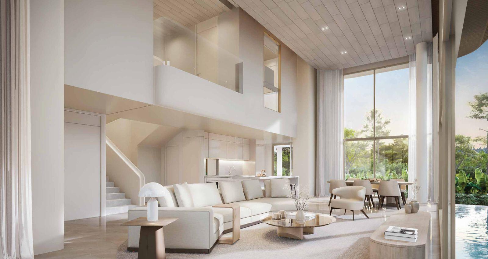 Interior view of Deluxe 2 Bedroom Lakefront Nanda Villa for Sale in Tri Vananda Wellness Community