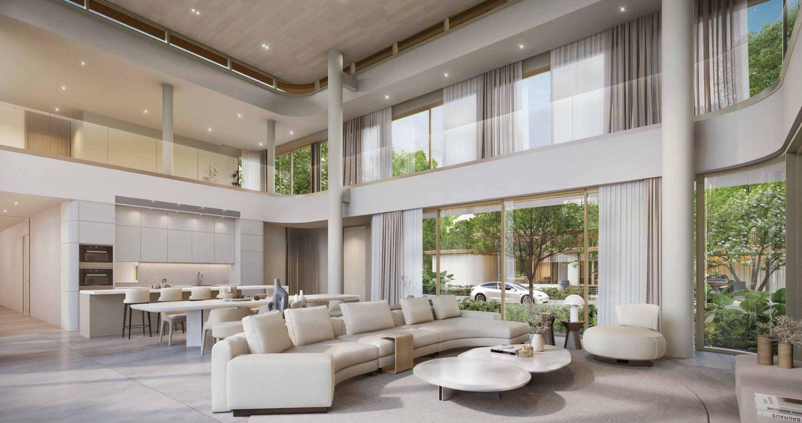 Interior view of 4 Bedroom Lakefront Nanda Villa for Sale in Tri Vananda - Phuket’s Landmark Wellness Community