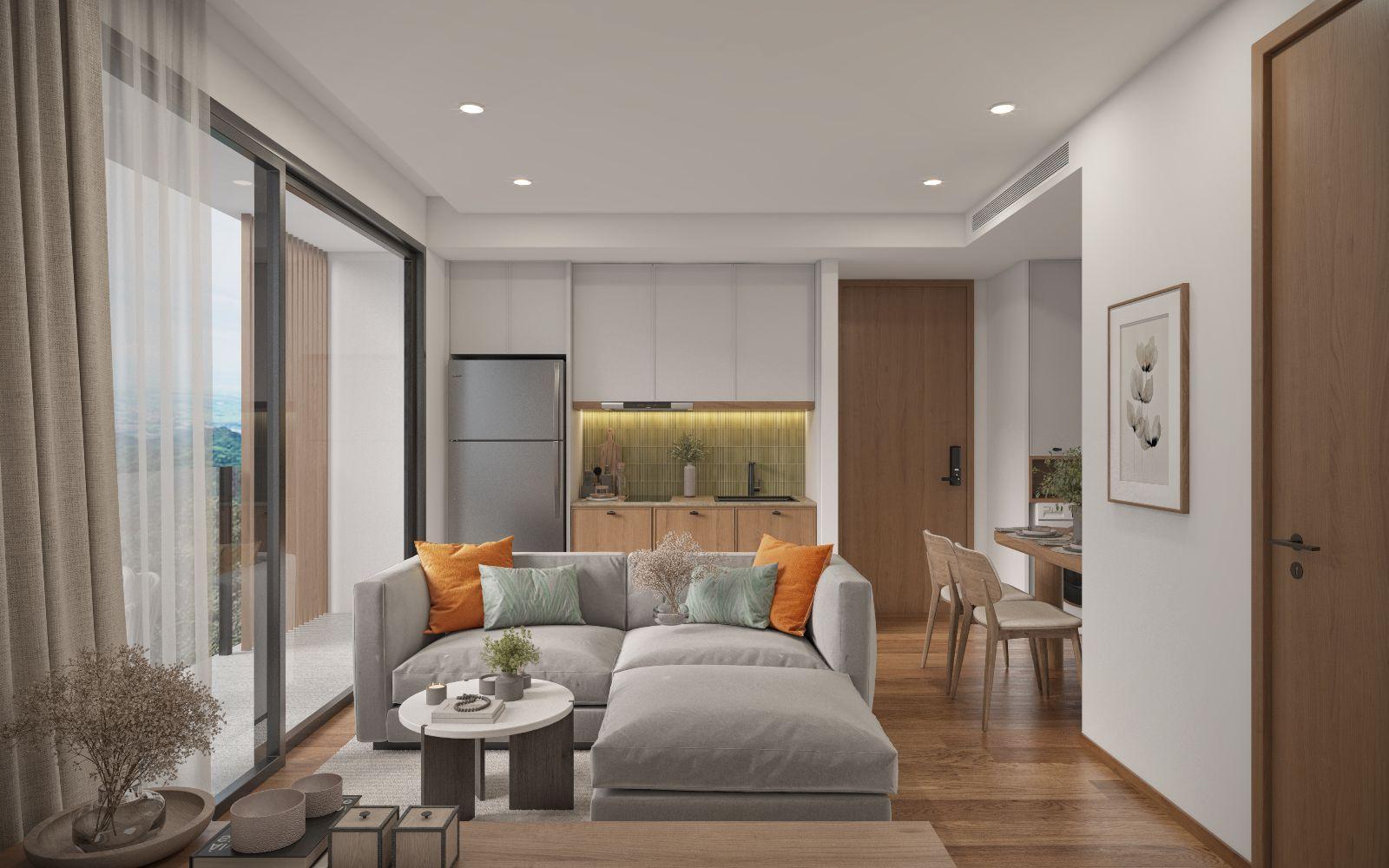 Interior view of 1 Bedroom Condo for Sale at VIP Tropika, Bangtao Beach - 6% Guaranteed Rental Return for 3 Years