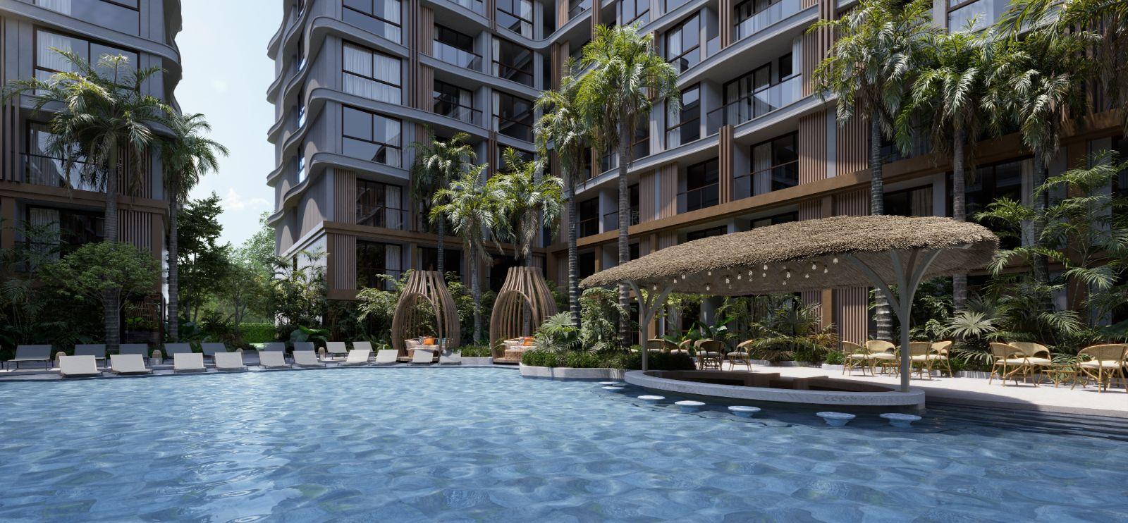 Exterior view of VIP Tropika Bangtao Beach Studio Apartment for Sale - 6% Guaranteed Rental Return for 3 Years