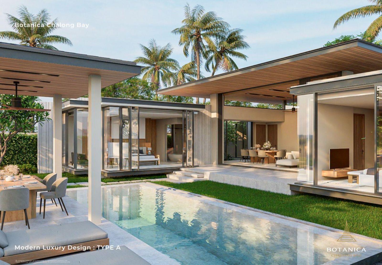 Interior view of 4 Bedroom Modern Botanica Chalong Bay Villas with Large Land Plot - Type D