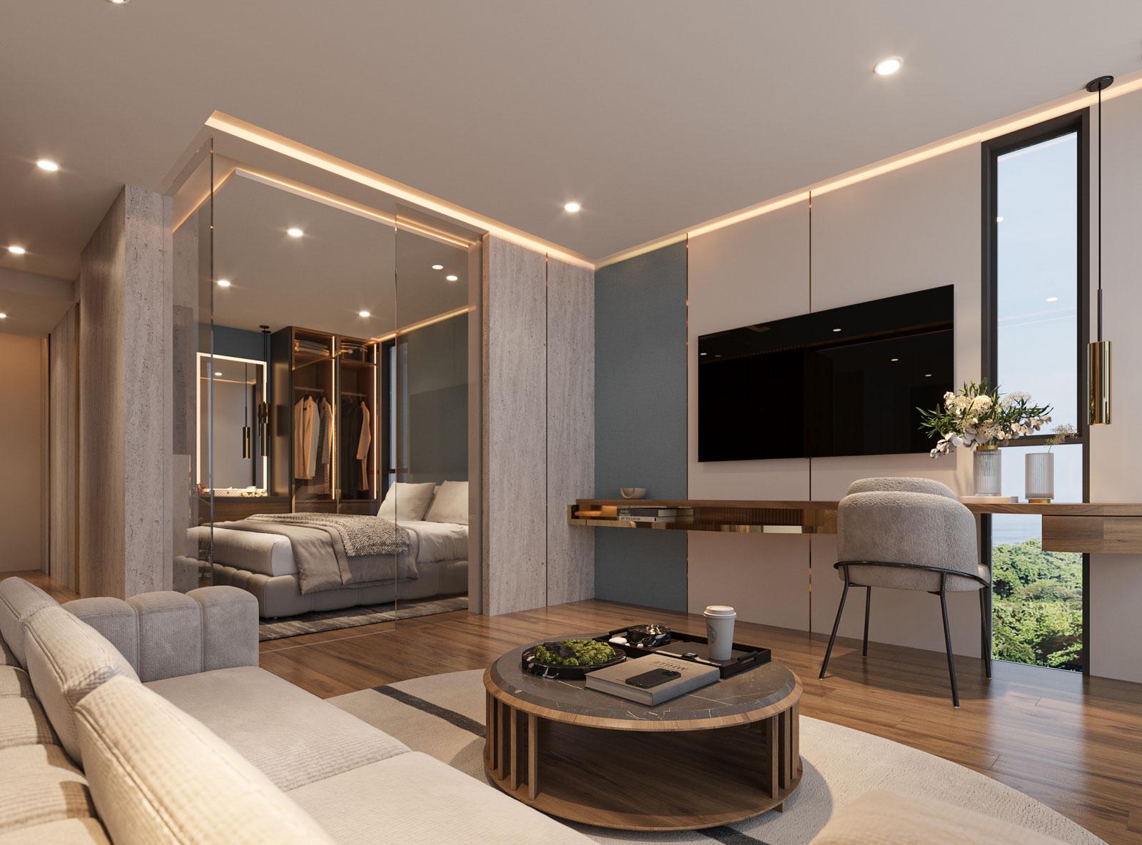 Interior view of Ashiyana Heights 2-Bedroom Sea View Kata Beach Condo