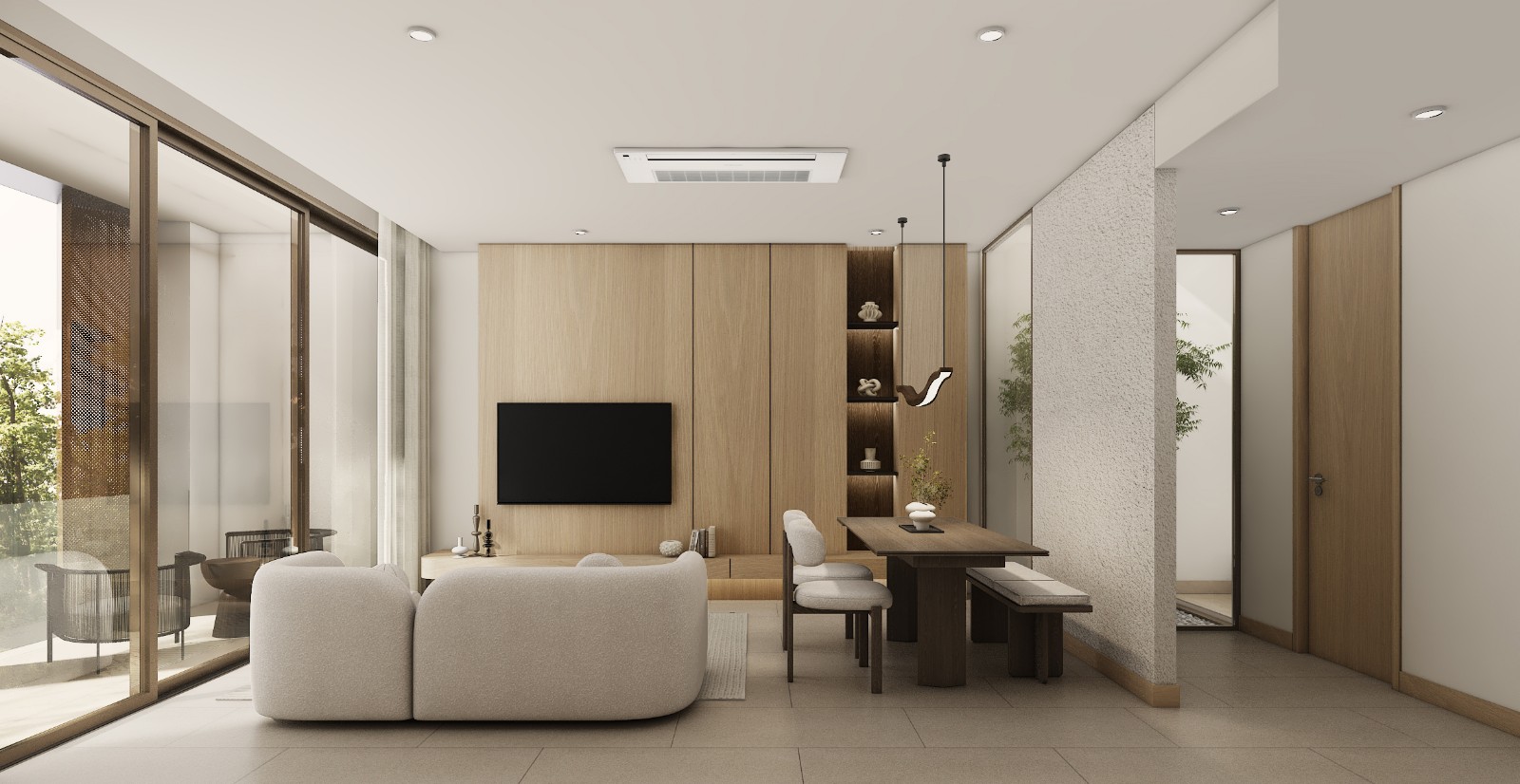 Interior view of Zero Naiyang – Eco-Friendly 2-Bedroom Condos Near Beach