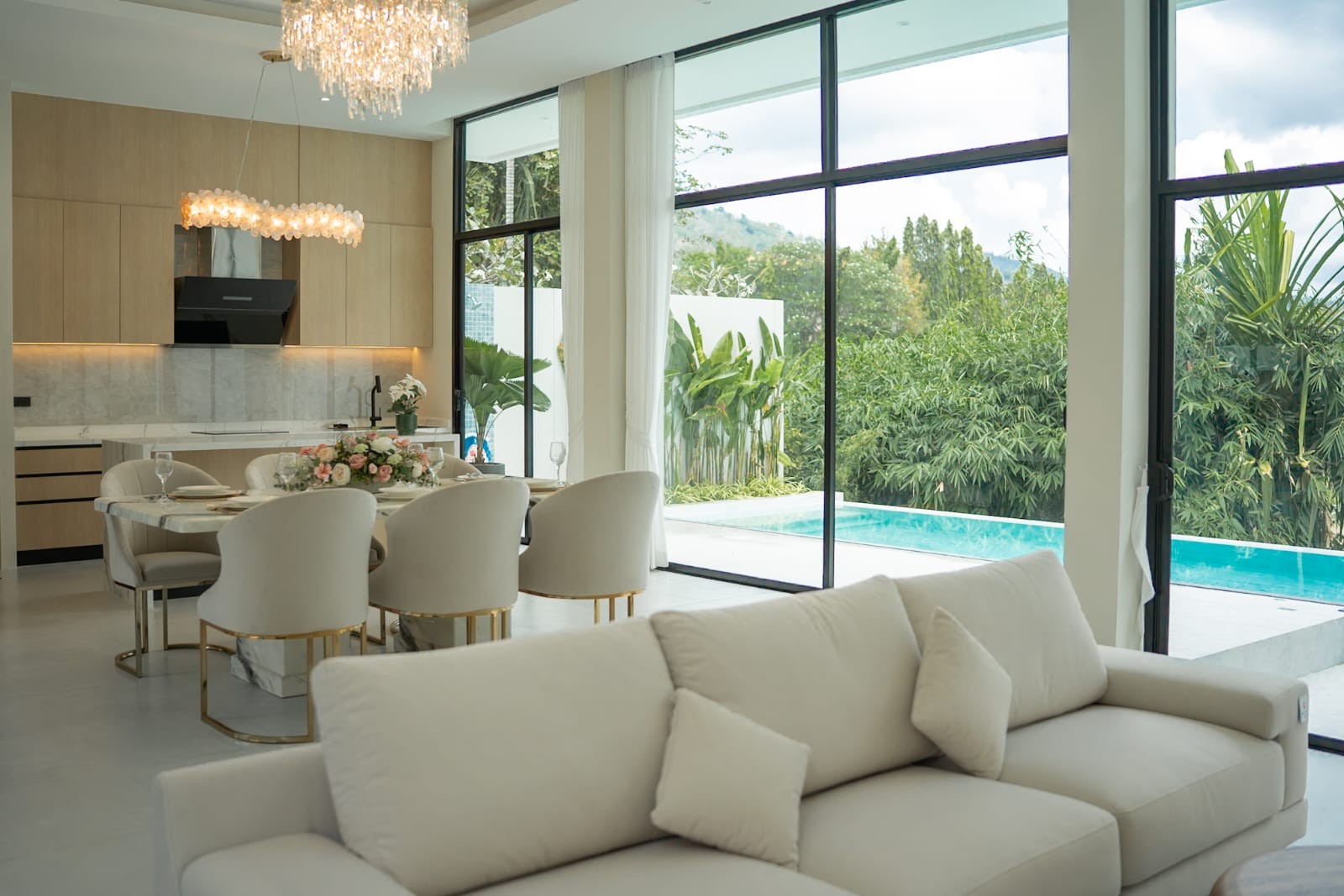 Interior view of 3-Bedroom Infinity Pool Villa for Sale in Chalong, Phuket – 402 sqm Luxury Private Home