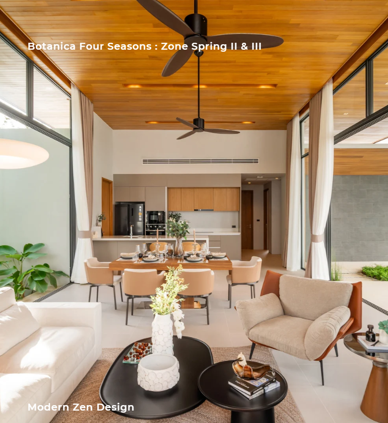 Interior view of 3 Bedroom Zen Style Botanica Four Seasons Villa for Sale at Spring Zone - Type B