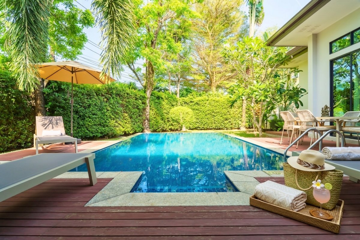 Exterior view of Tanode Estate Pool Villa for Sale - Luxury 3-Bed Home & Investment Opportunity