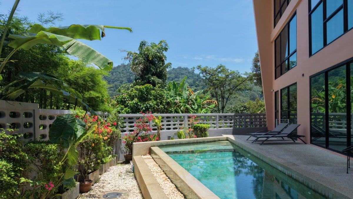 Interior view of Modern 3-Bedroom Hillside Pool Villa in Kamala for Sale