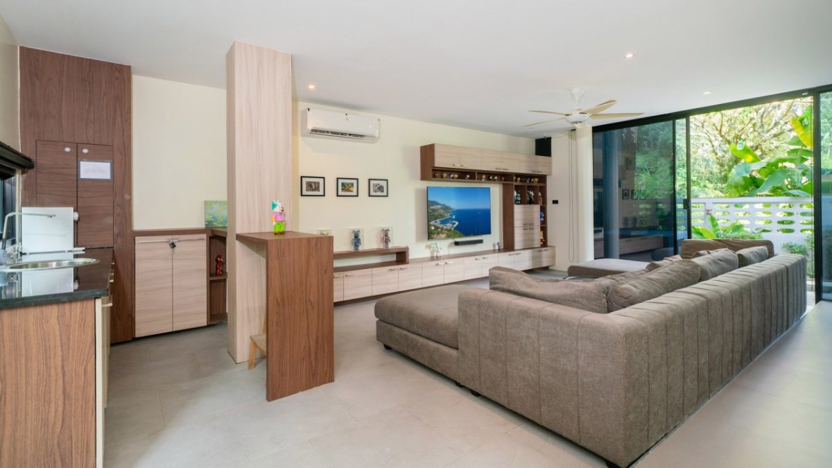 Interior view of Modern 3-Bedroom Hillside Pool Villa in Kamala for Sale