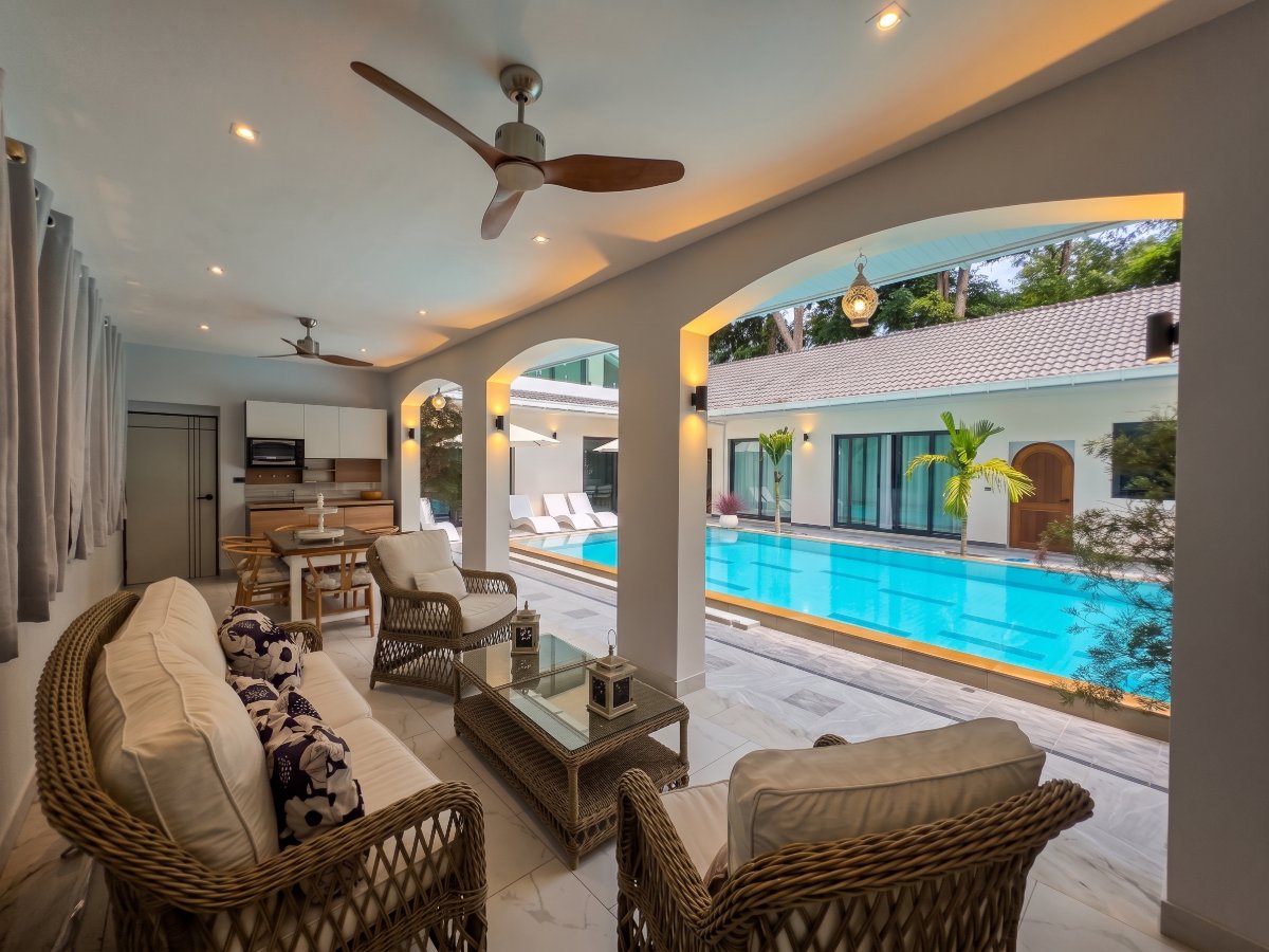 Interior view of Modern & Spacious 4-Bedroom Mediterranean Style Rawai Villa for Sale