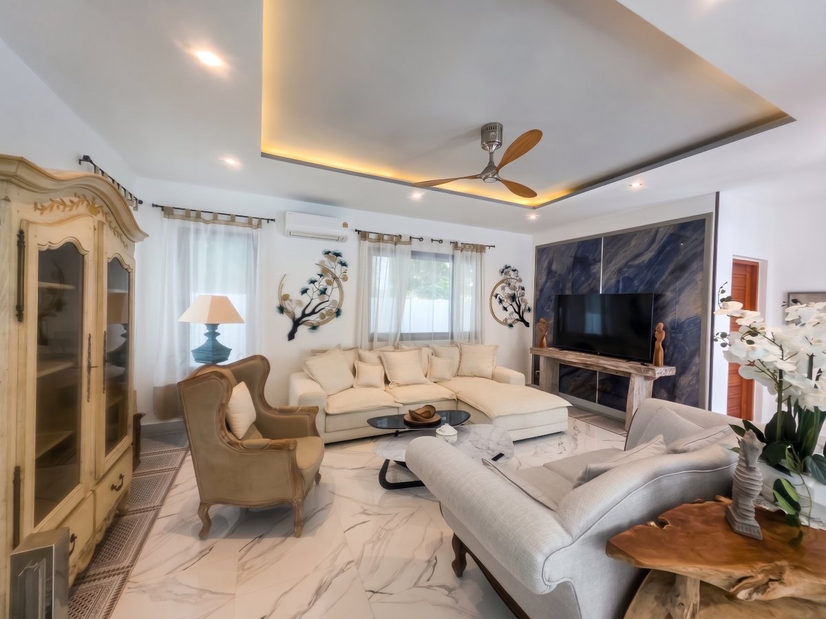Interior view of Modern & Spacious 4-Bedroom Mediterranean Style Rawai Villa for Sale