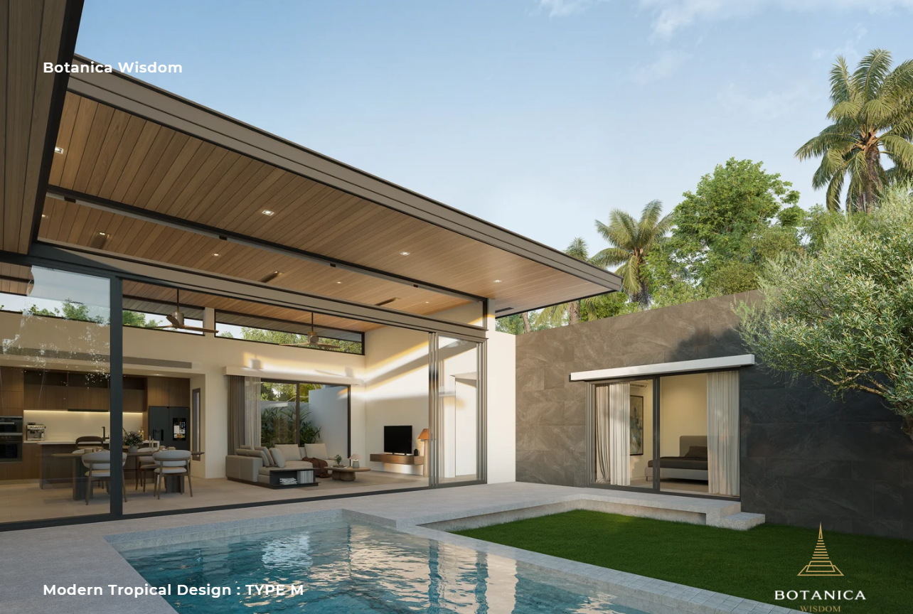 Interior view of Modern 3 Bedroom Type B Pool Villa for Sale at Botanica Wisdom