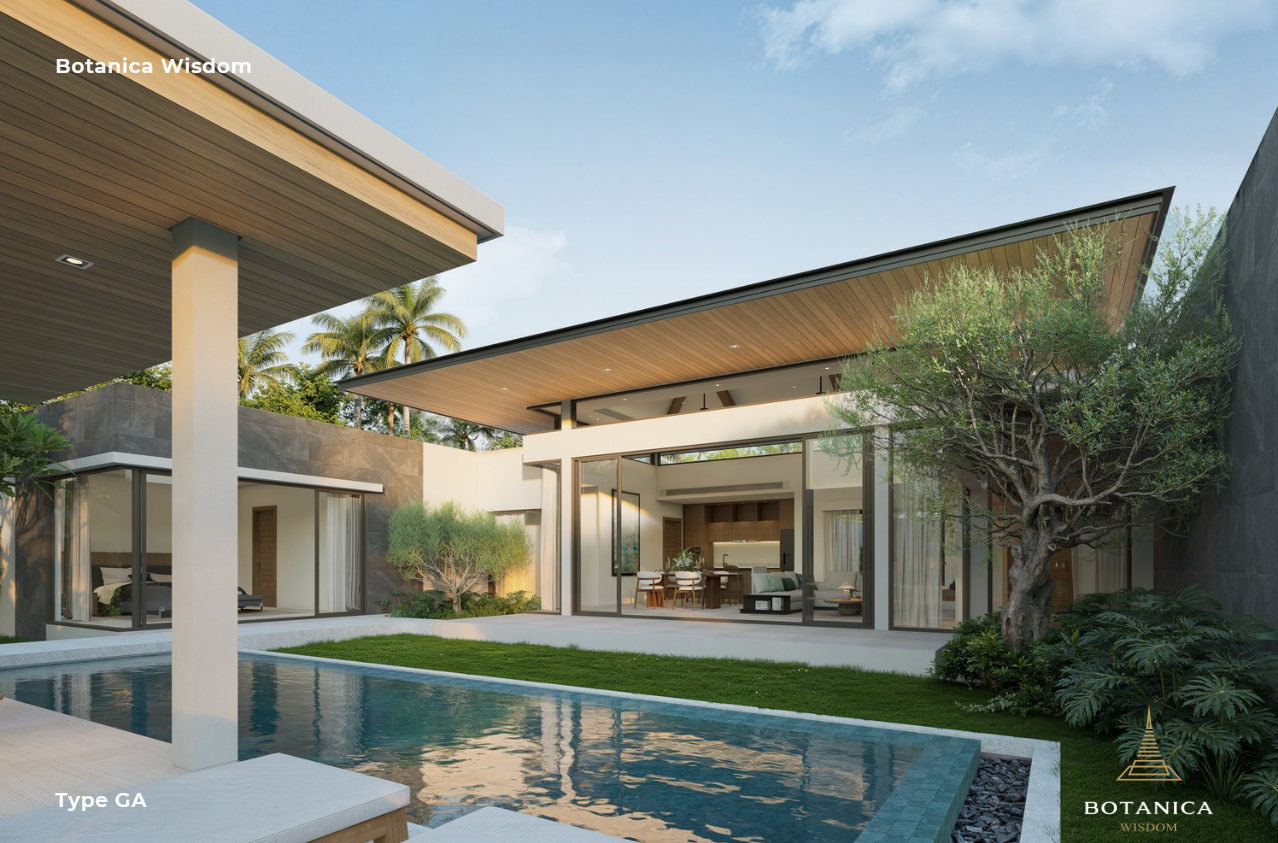 Interior view of Modern 3 Bedroom Type A Pool Villa for Sale at Botanica Wisdom