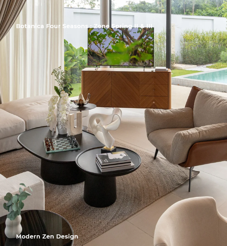 Interior view of 3 Bedroom Zen Style Botanica Four Seasons Villa for Sale at Spring Zone - Type A