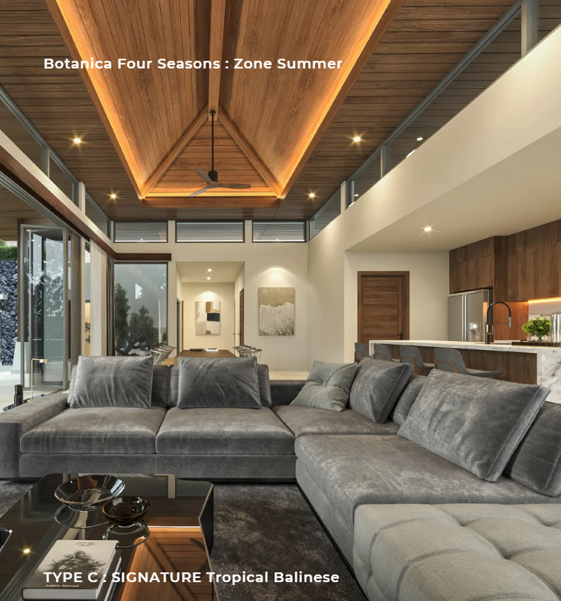Interior view of 4 Bedroom Balinese Tropical Style Botanica Four Seasons Villa for Sale at Summer Zone - Type C