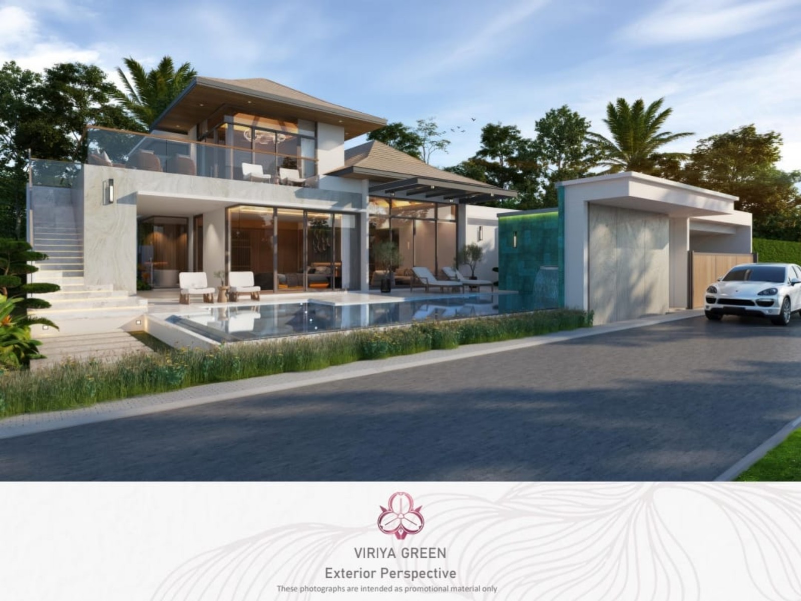 Exterior view of Viriya Green Villas Thalang - 4 Bed Private Pool Villa for Sale Phuket