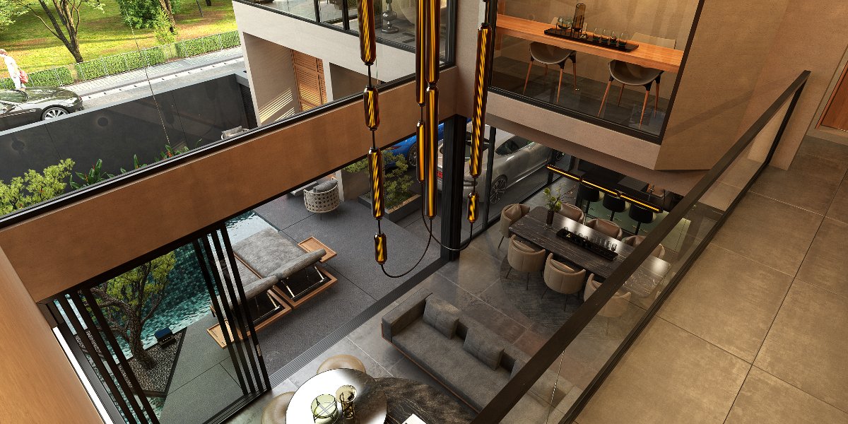 Interior view of 3 Bedroom Modern Pool Villas for Sale at Zenithy La Ville, Koh Keaw