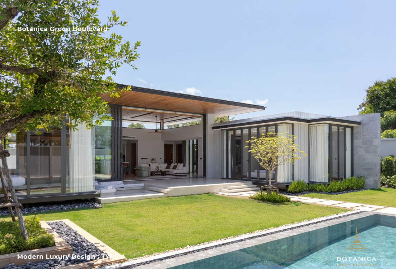 Interior view of 4 Bedroom Modern Pool Villas with Large Land Plot for Sale in Botanica Green Boulevard