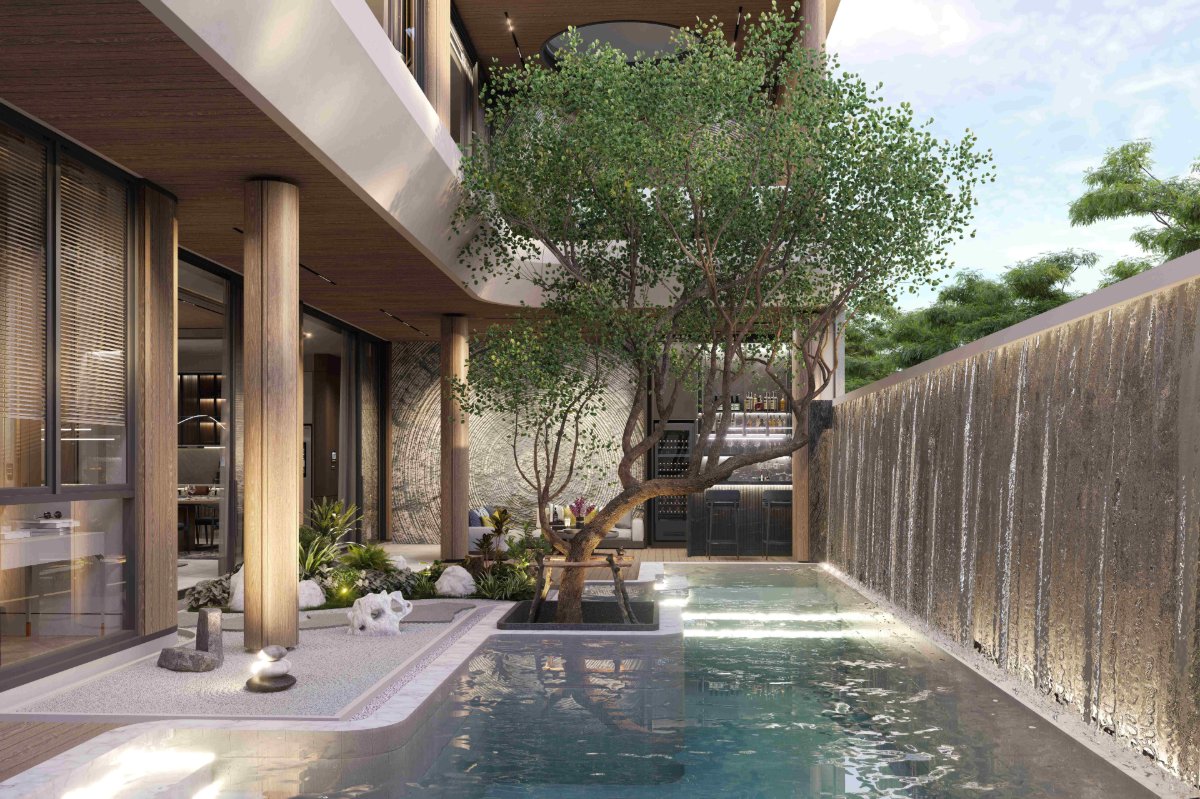 Exterior view of Luxurious Pool Villa for Sale at Soleil Residences, Kamala