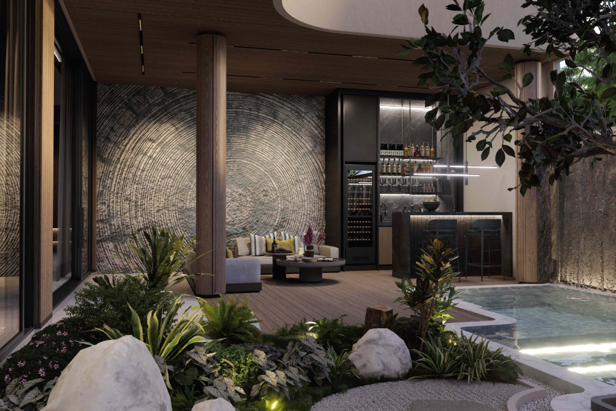 Exterior view of Luxurious Pool Villa for Sale at Soleil Residences, Kamala