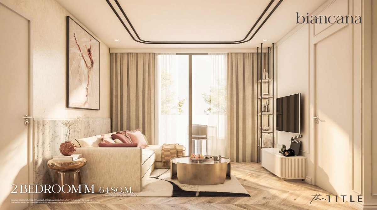 Interior view of One Bedroom Standard Condo for Sale at Biancana Surin