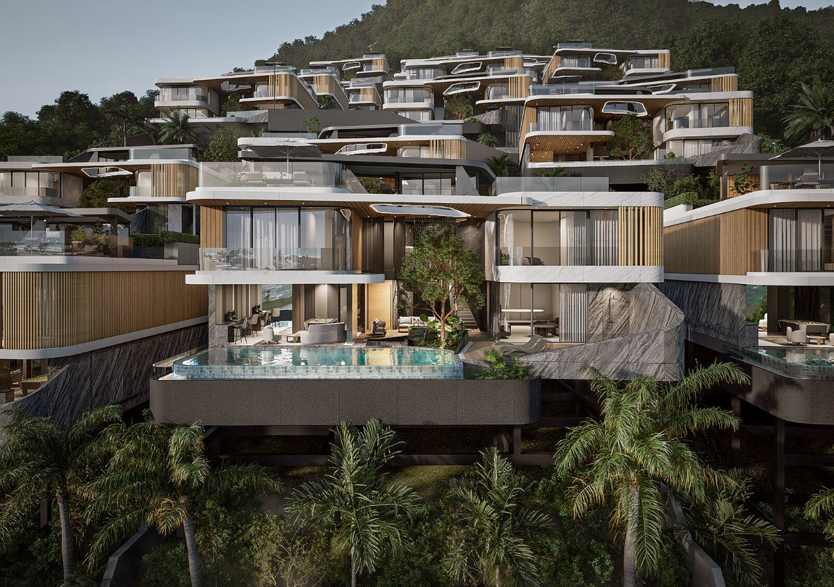 Interior view of 4 Bedroom Ocean View Botanica Modern Sea Karon Villa for Sale