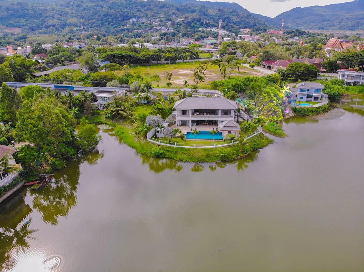 Exterior view of Lakefront 5-Bedroom Pool Villa on 1 Rai for Sale - Ladawan by Land & House Park Chalong