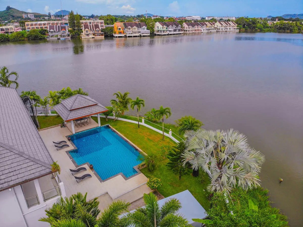 Exterior view of Lakefront 5-Bedroom Pool Villa on 1 Rai for Sale - Ladawan by Land & House Park Chalong