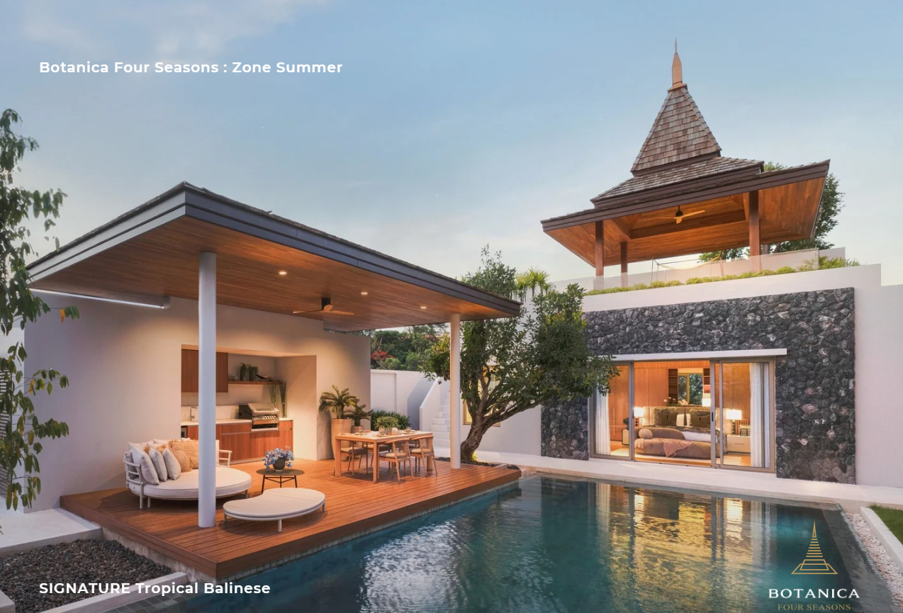 Interior view of 3 Bedroom Balinese Tropical Style Botanica Four Seasons Villa for Sale at Summer Zone - Type A