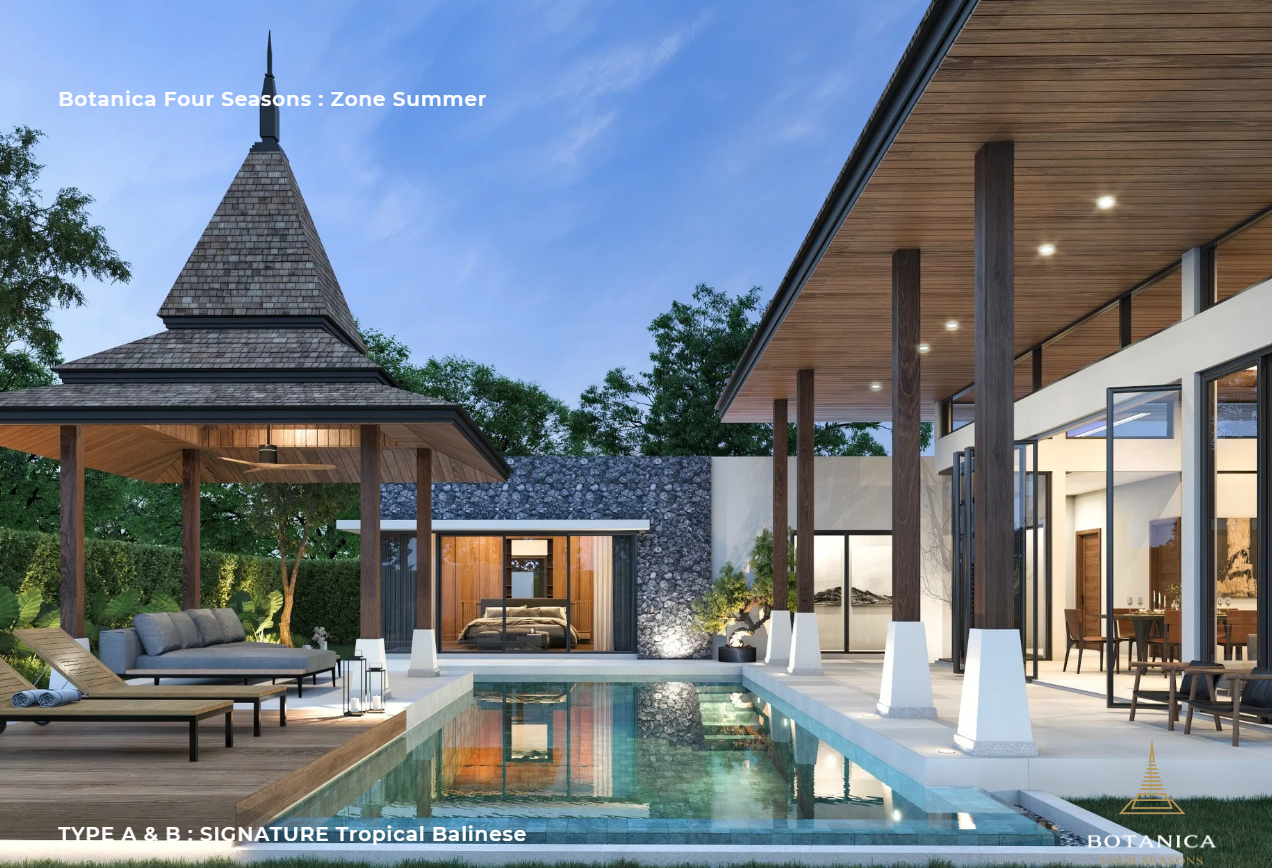 Interior view of 3 Bedroom Balinese Tropical Style Botanica Four Seasons Villa for Sale at Summer Zone - Type A
