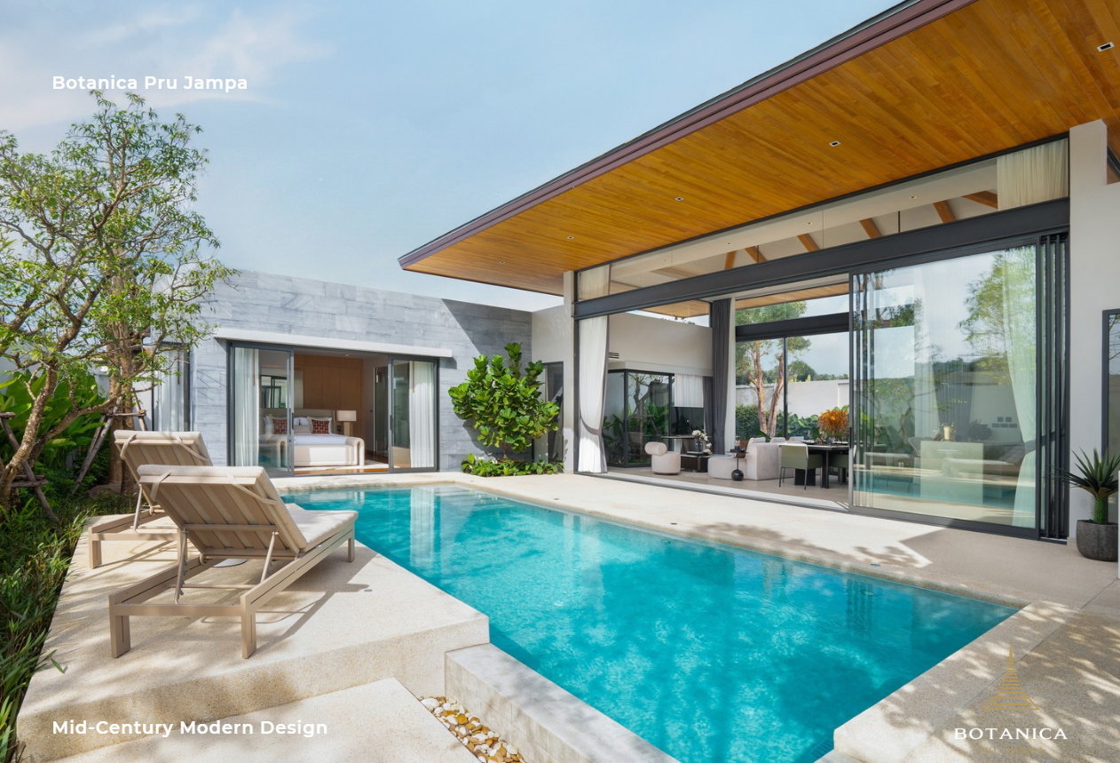 Interior view of Mid-Century Modern Design 3-Bedroom Villa in Botanica Pru Jampa