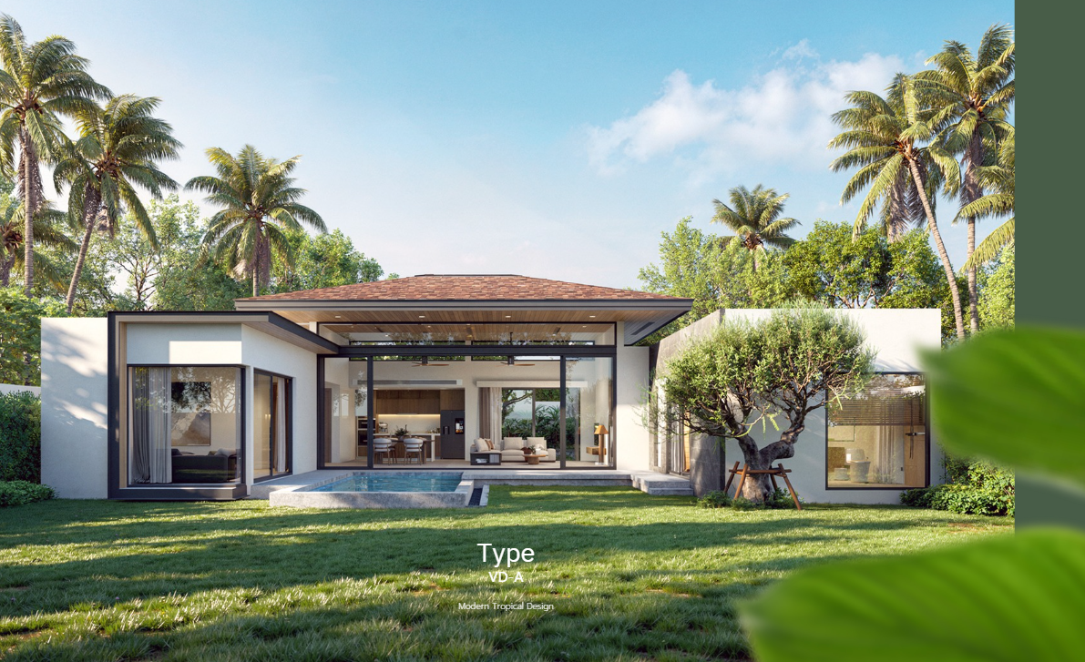 Interior view of 3-Bedroom Pool Villa for Sale at Botanica Verdant, Pru Jampa - Type B - Very Attractive Price
