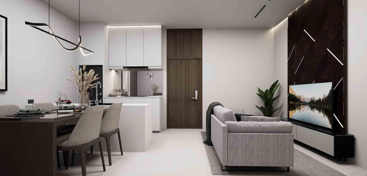 Interior view of Larger Studio Apartment for Sale at Sun Hills Layan Condominium