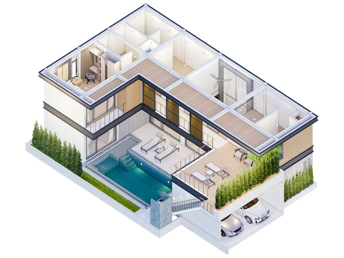 Interior view of 3-Bedroom Pool Villa for Sale in Le Villas & Residence Lake in Layan